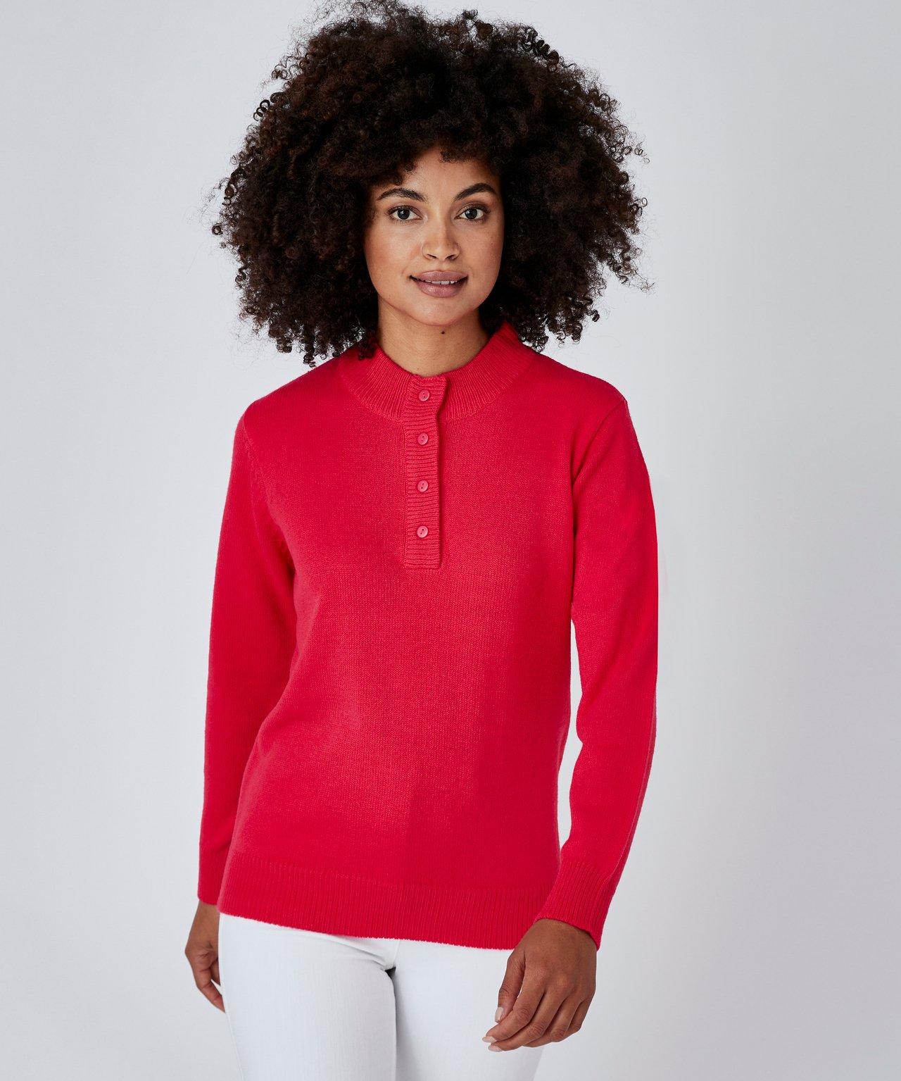 Damart  Pull col montant, maille jersey souple. 