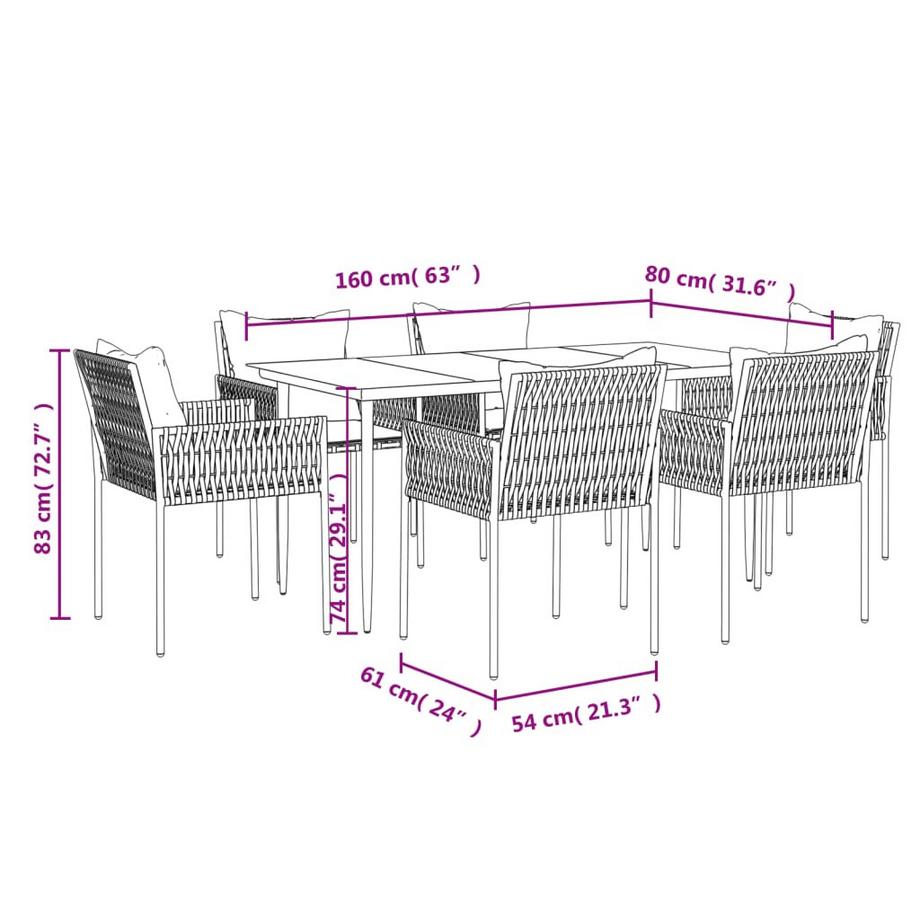 VidaXL Garten essgruppe poly-rattan  