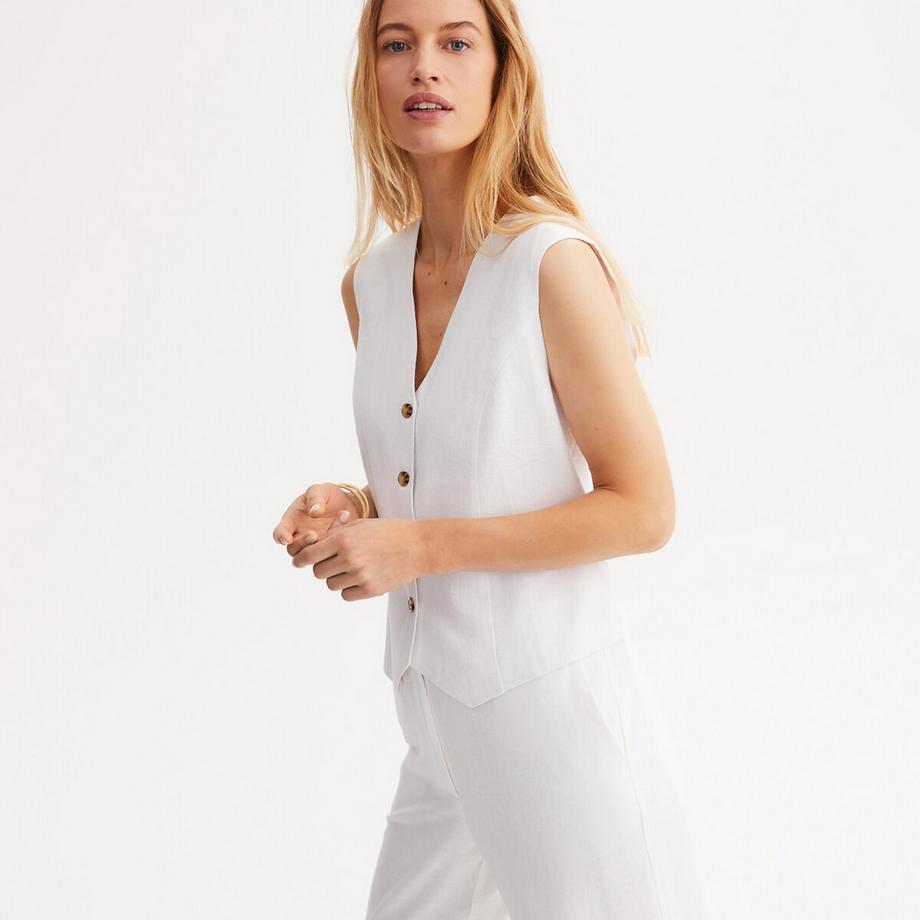 La Redoute Collections Gilet sans manches boutonné  