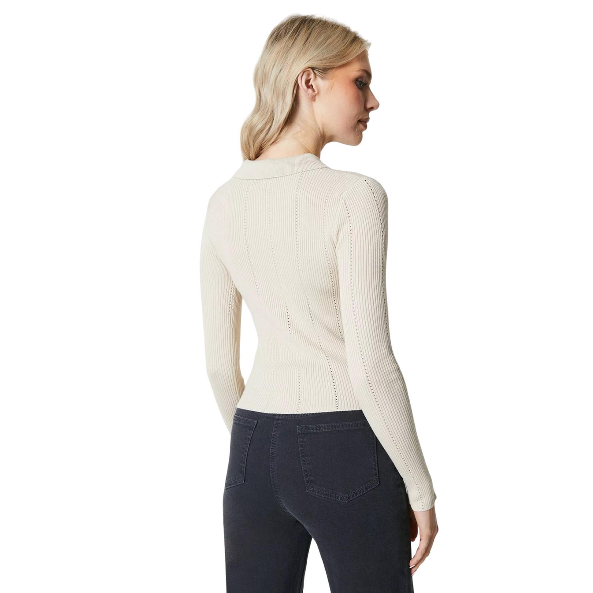 Principles Langarm Poloshirt mit Knopfleiste  