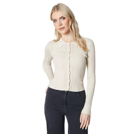 Principles Langarm Poloshirt mit Knopfleiste  