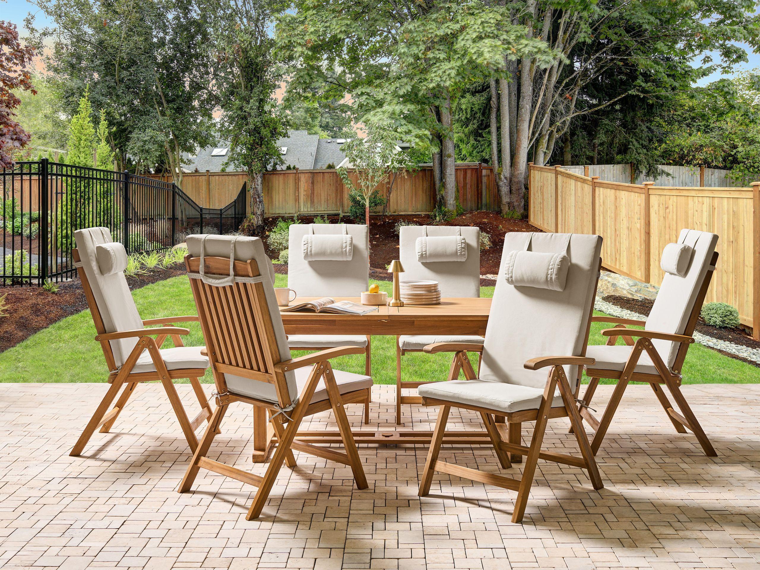 Beliani Set di 6 cuscini schienale/seduta en Poliestere Moderno JAVA/AMANTEA PREMIUM  