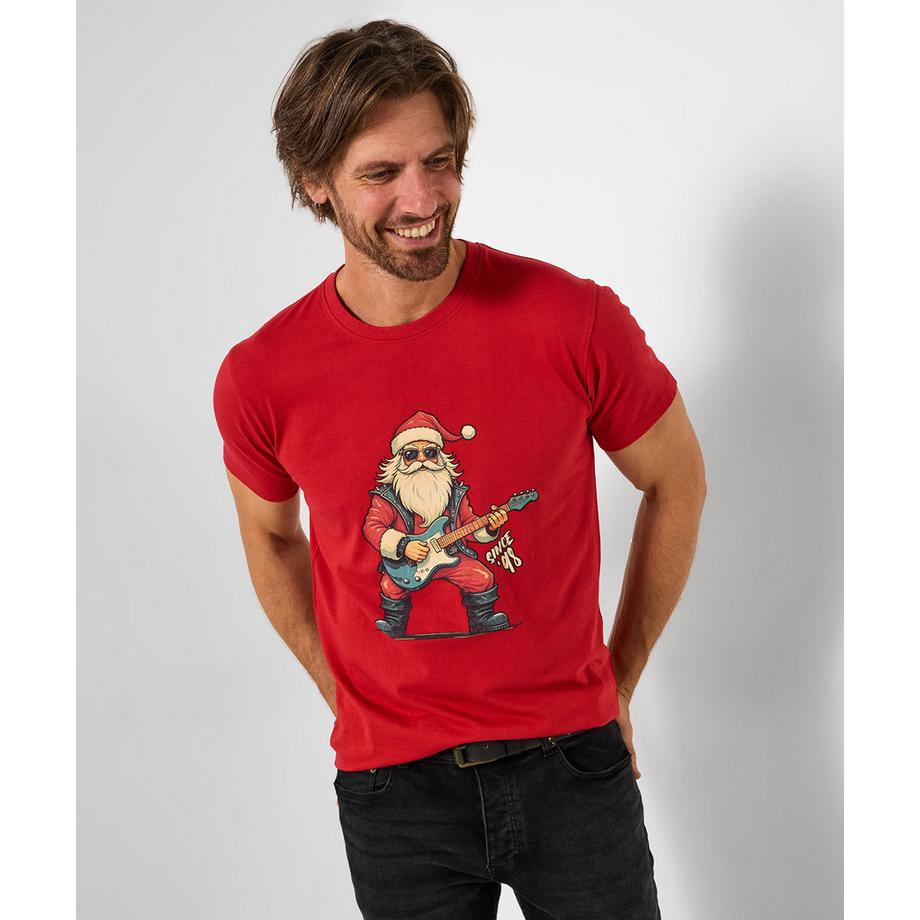 T-Shirt mit Weihnachtsmann-Musikmotiv