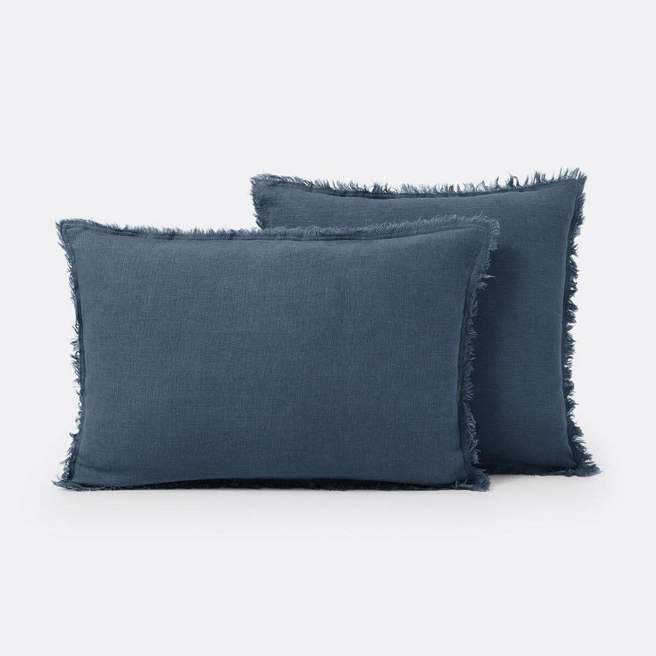 Housse de coussin lin lavé