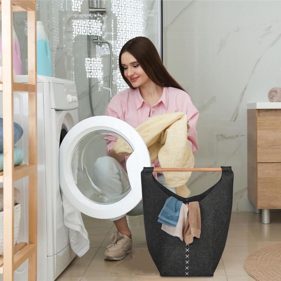 B2X Contenitore portabiancheria portatile in feltro  