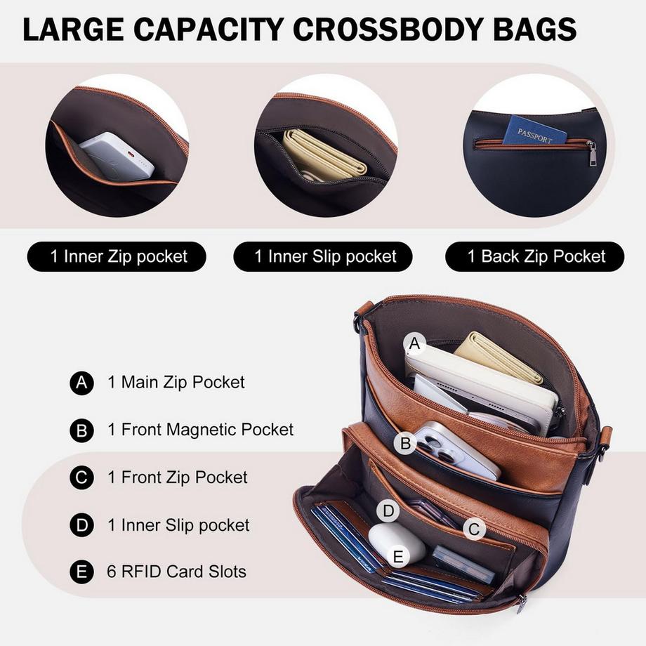 Only-bags.store Mittelgroße Umhängetasche mit Reißverschluss  