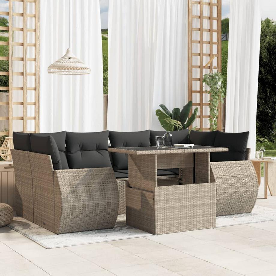 VidaXL Ensemble de canapés de jardin rotin synthétique  