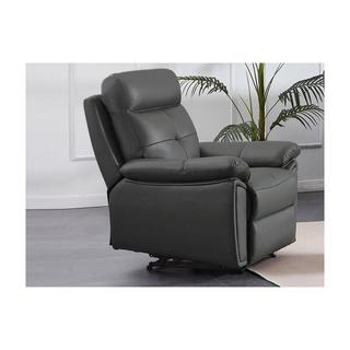 Vente-unique Relaxsofa 3-Sitzer & Relaxsessel - Leder - Grau - VINETA  