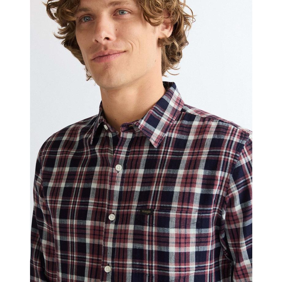 Wrangler Camicia a maniche lunghe a quadri con tasca pettorale  