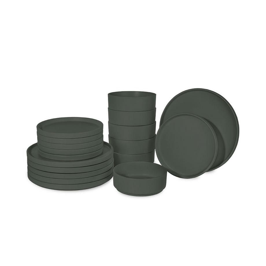 Berlinger 18-teiliges Geschirrset Matte Green Collection  
