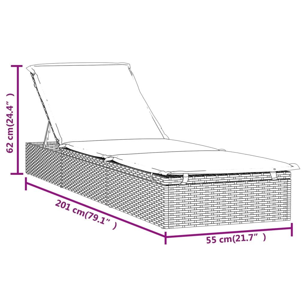 VidaXL lettino prendisole Polirattan  