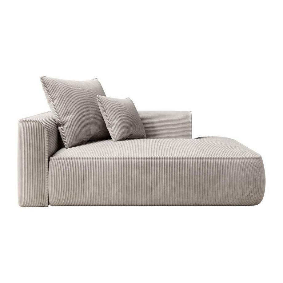 Vente-unique Méridienne droite en velours côtelé beige PINETA  