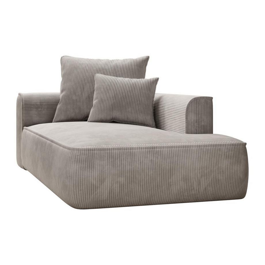 Vente-unique Méridienne droite en velours côtelé beige PINETA  