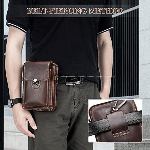 Only-bags.store Vintage Leder Gürteltasche Kleine Umhängetasche Retro Stil  