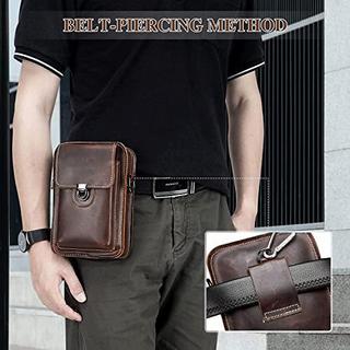 Only-bags.store Vintage Leder Gürteltasche Kleine Umhängetasche Retro Stil  