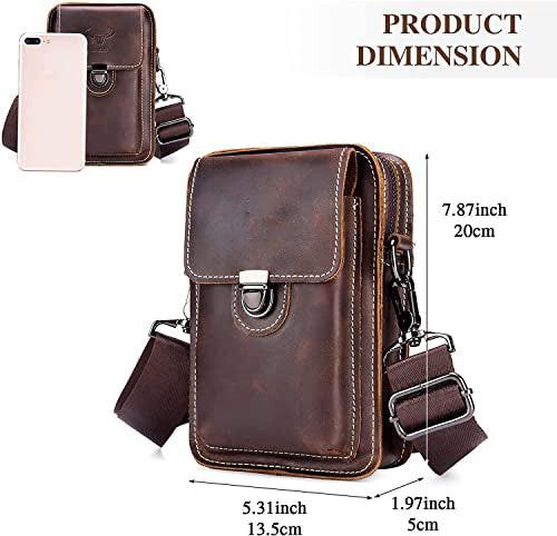 Only-bags.store Vintage Leder Gürteltasche Kleine Umhängetasche Retro Stil  