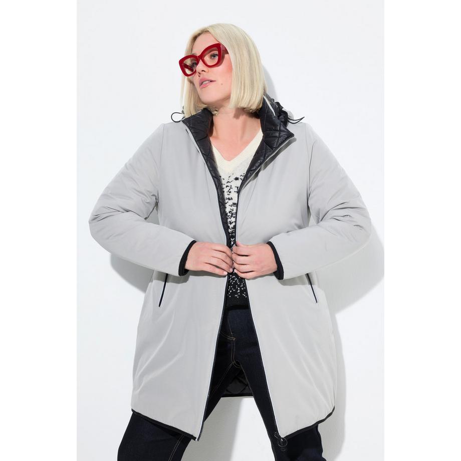 Ulla Popken HYPRAR Wende-Steppjacke Reflektor 2-Wege-Zipper  
