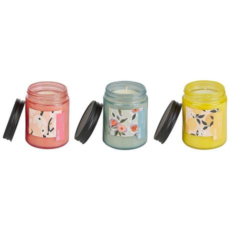 Beliani Set di 3 Candele Profumate en Cera di Soia FRUITY BLOOM  