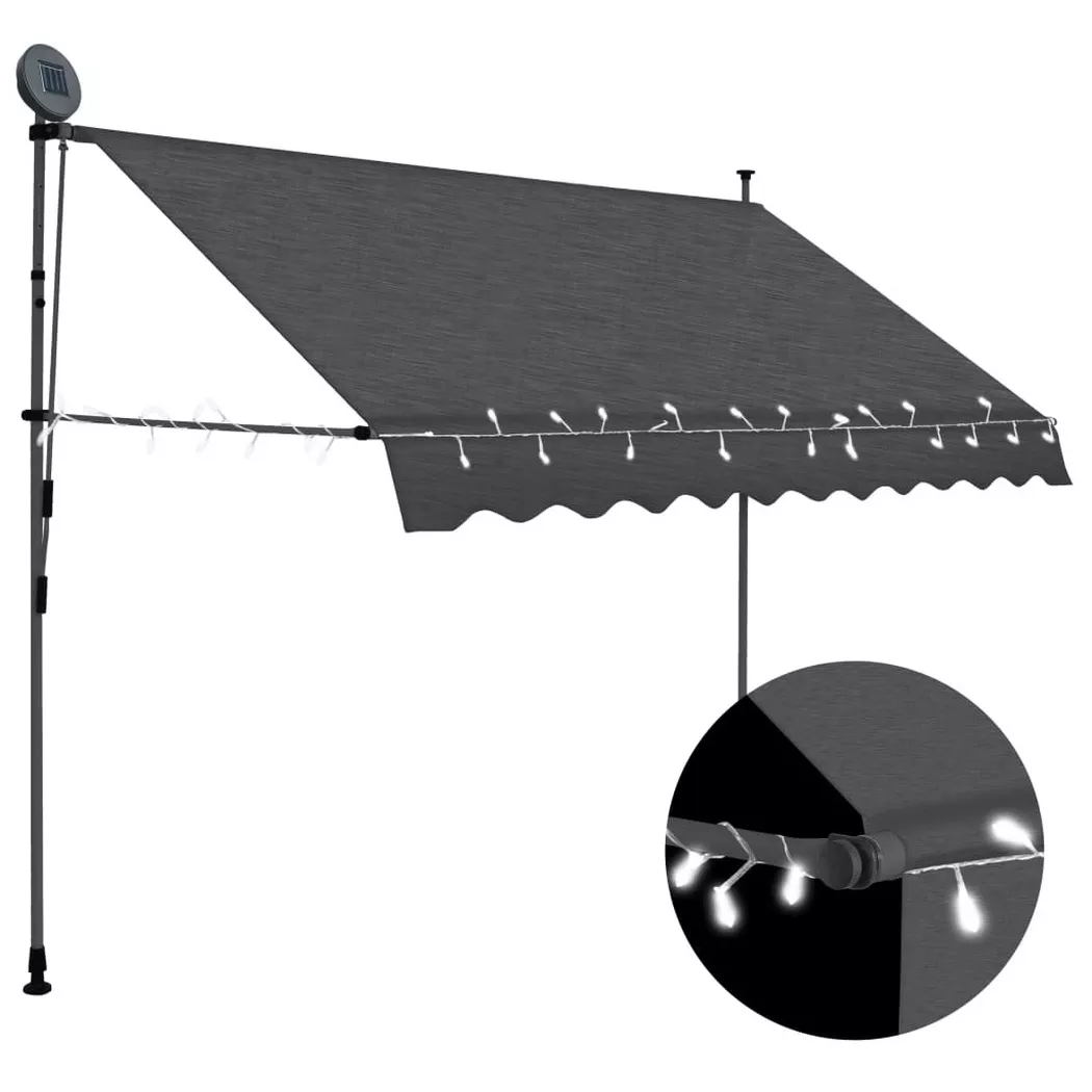 VidaXL - tenda da sole retrattile Tessuto, One Size, Grigio