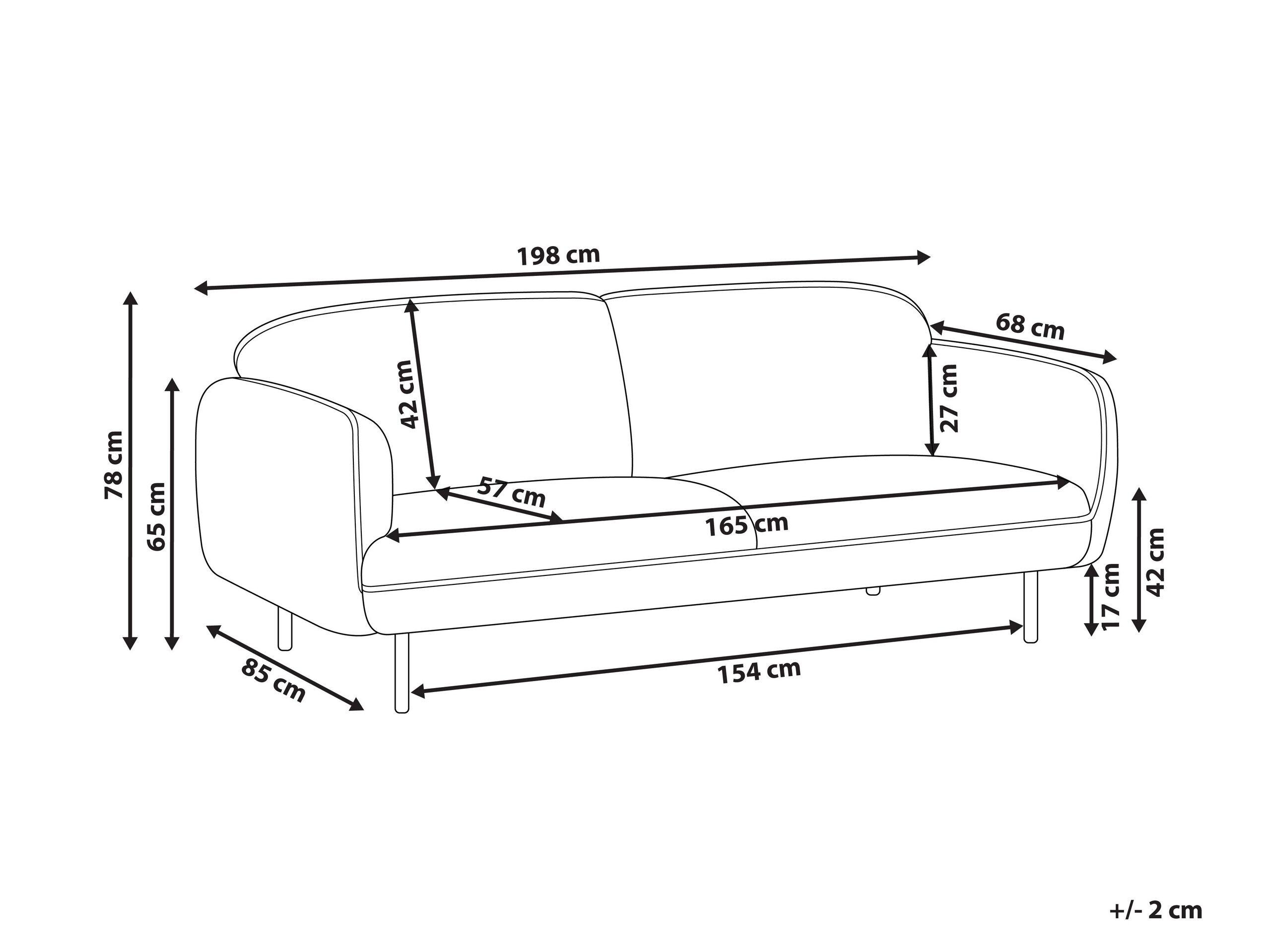 Beliani 3 Sitzer Sofa aus Polyester Retro TONSBERG  