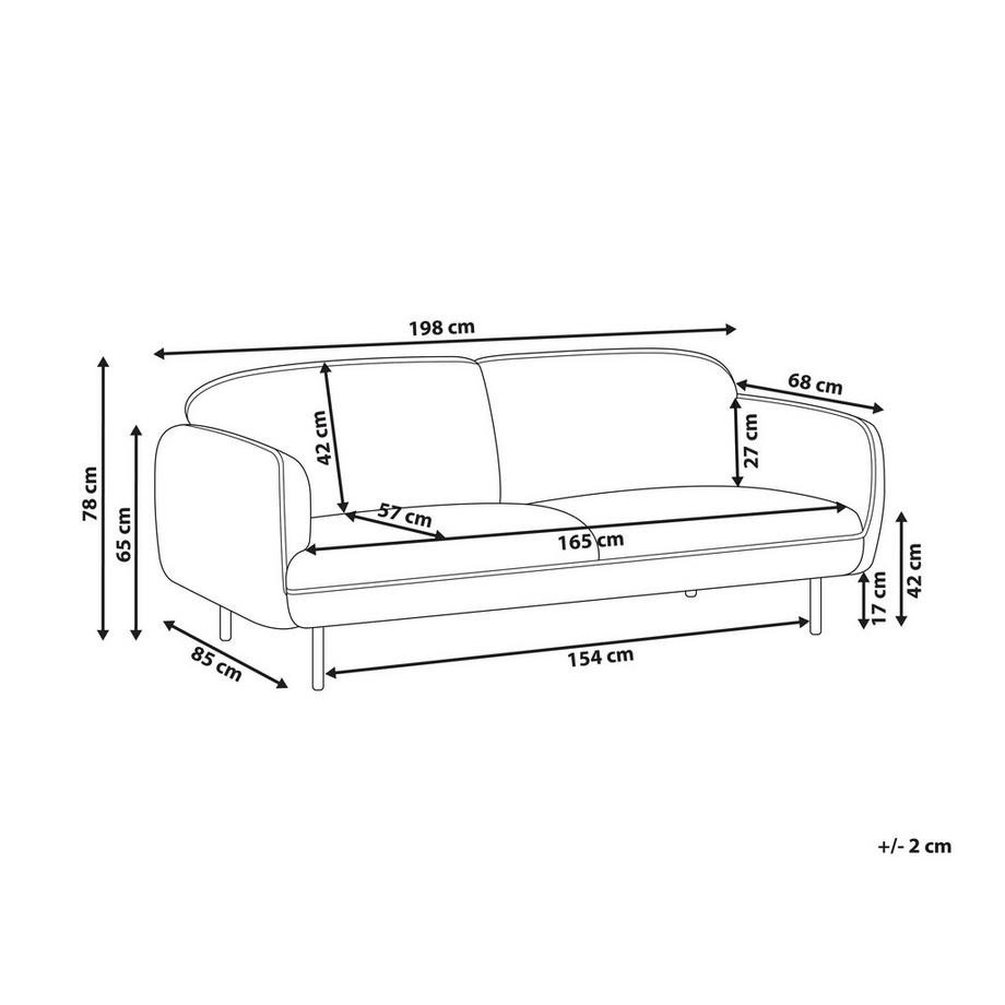 Beliani Canapé 3 places en Tissu Rétro TONSBERG  