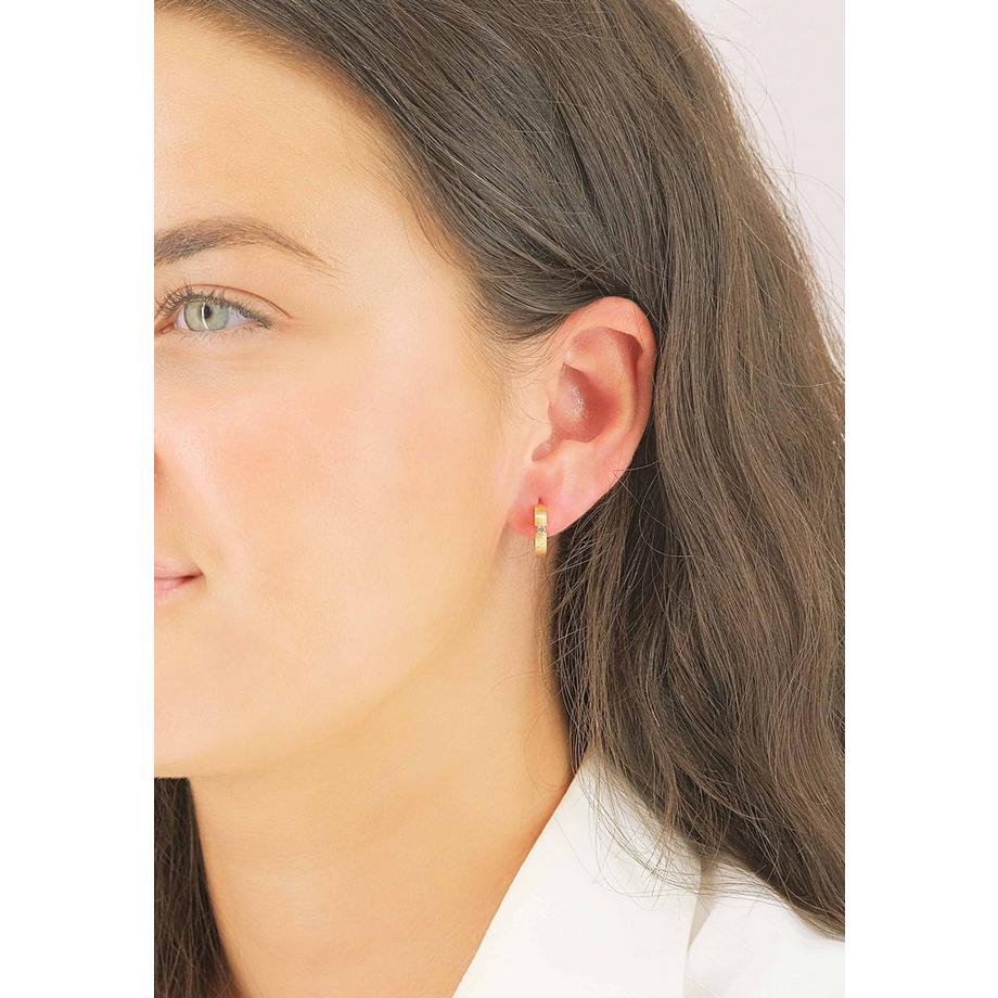 MUAU Schmuck  Or jaune créole 750 diamant 0,05ct. 13mm 