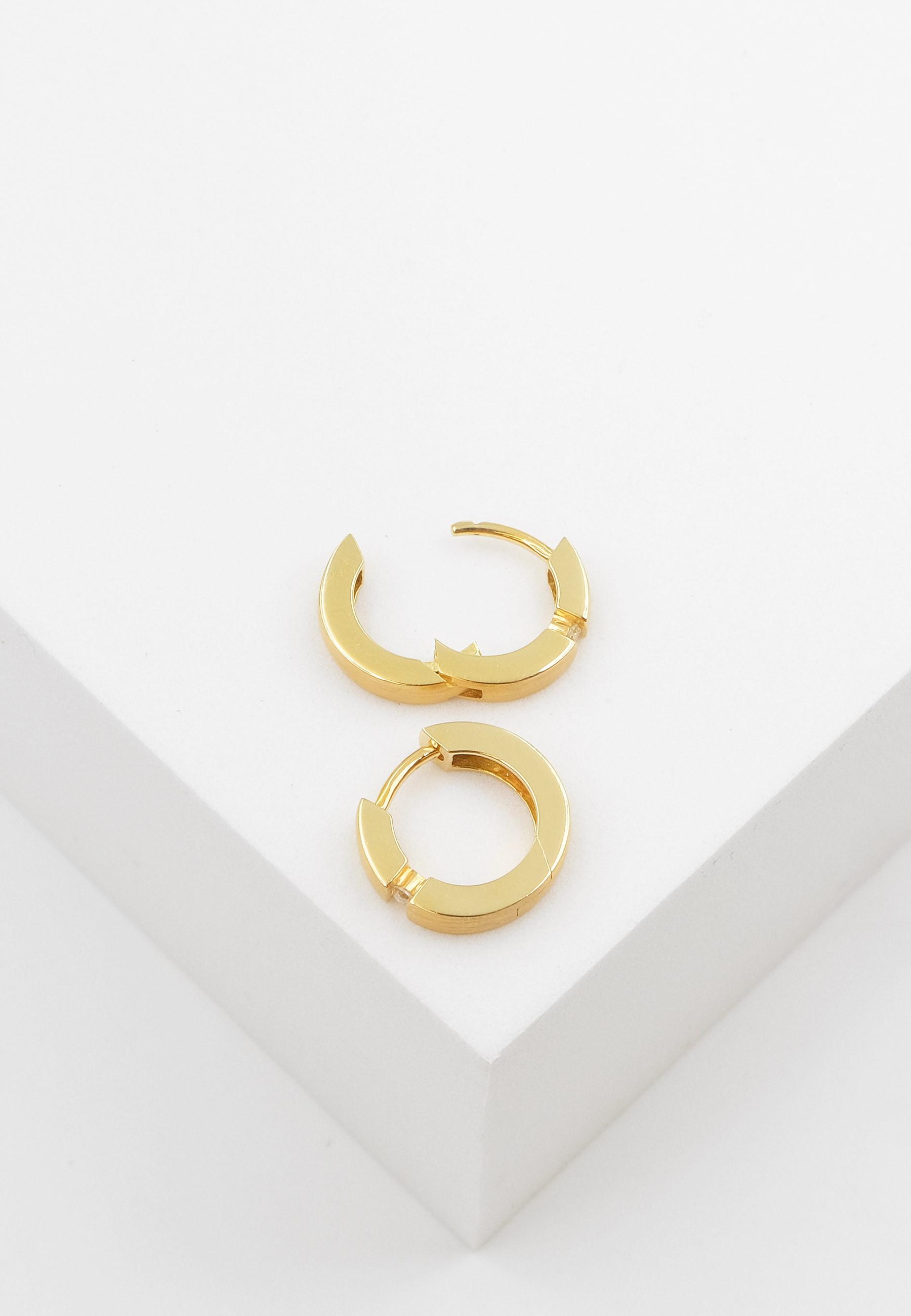 MUAU Schmuck  Creolen Gelbgold 750 Diamant 0.05ct. 13mm 