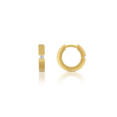 MUAU Schmuck  Creolen Gelbgold 750 Diamant 0.05ct. 13mm 