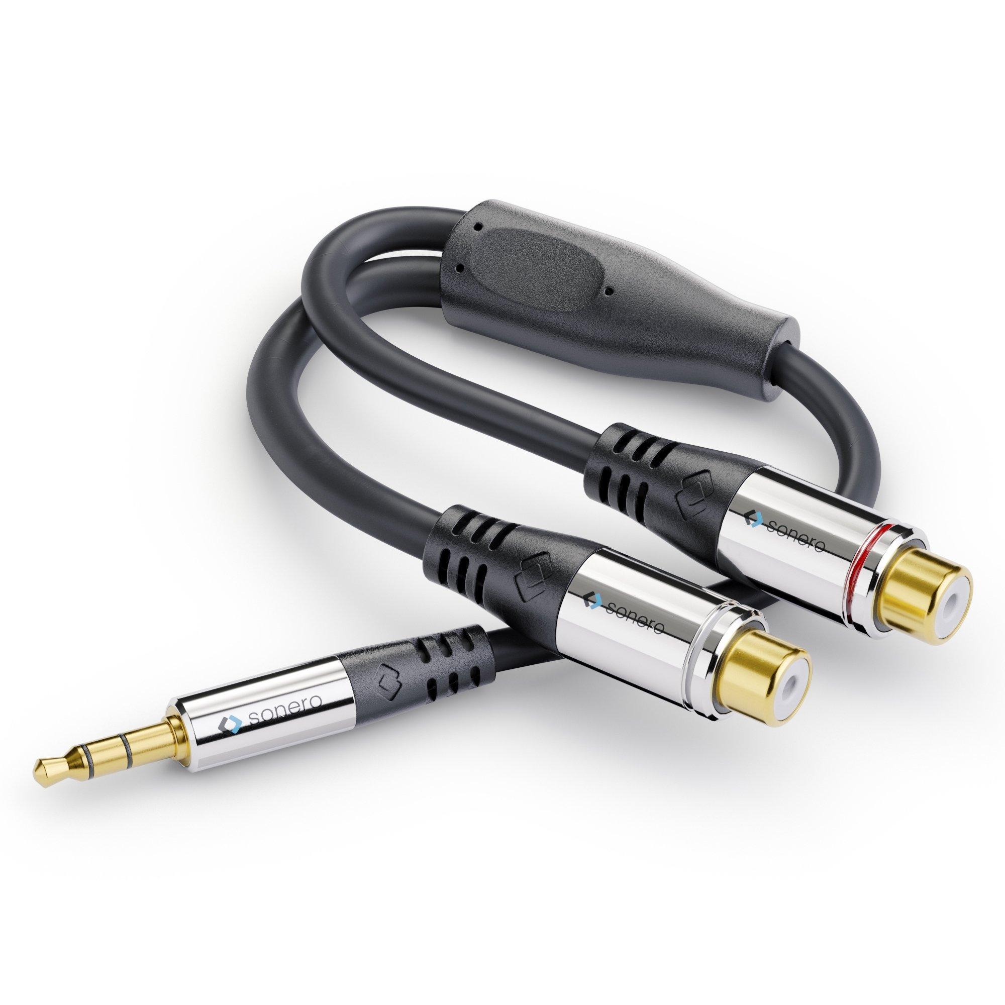 sonero  sonero S-ACA003 Audio-Kabel 0,25 m 3.5mm 2 x RCA Schwarz 