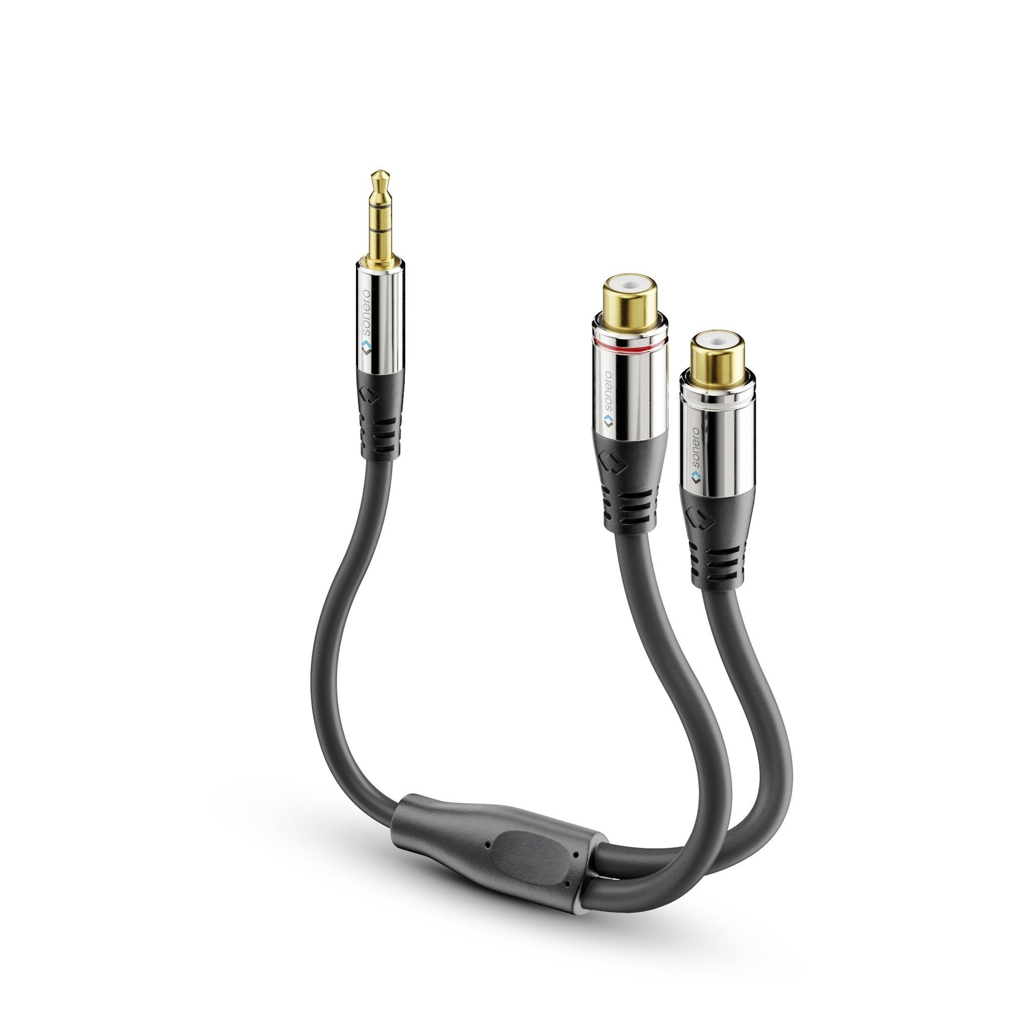 sonero  sonero S-ACA003 cavo audio 0,25 m 3.5mm 2 x RCA Nero 