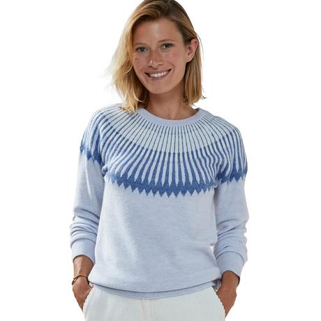 Damart  Jacquard-Pullover mit Ethno-Motiv unter dem Rundhalsausschnitt. 