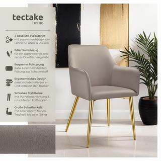 Tectake Fauteuil AVANE aspect velours, rembourré  