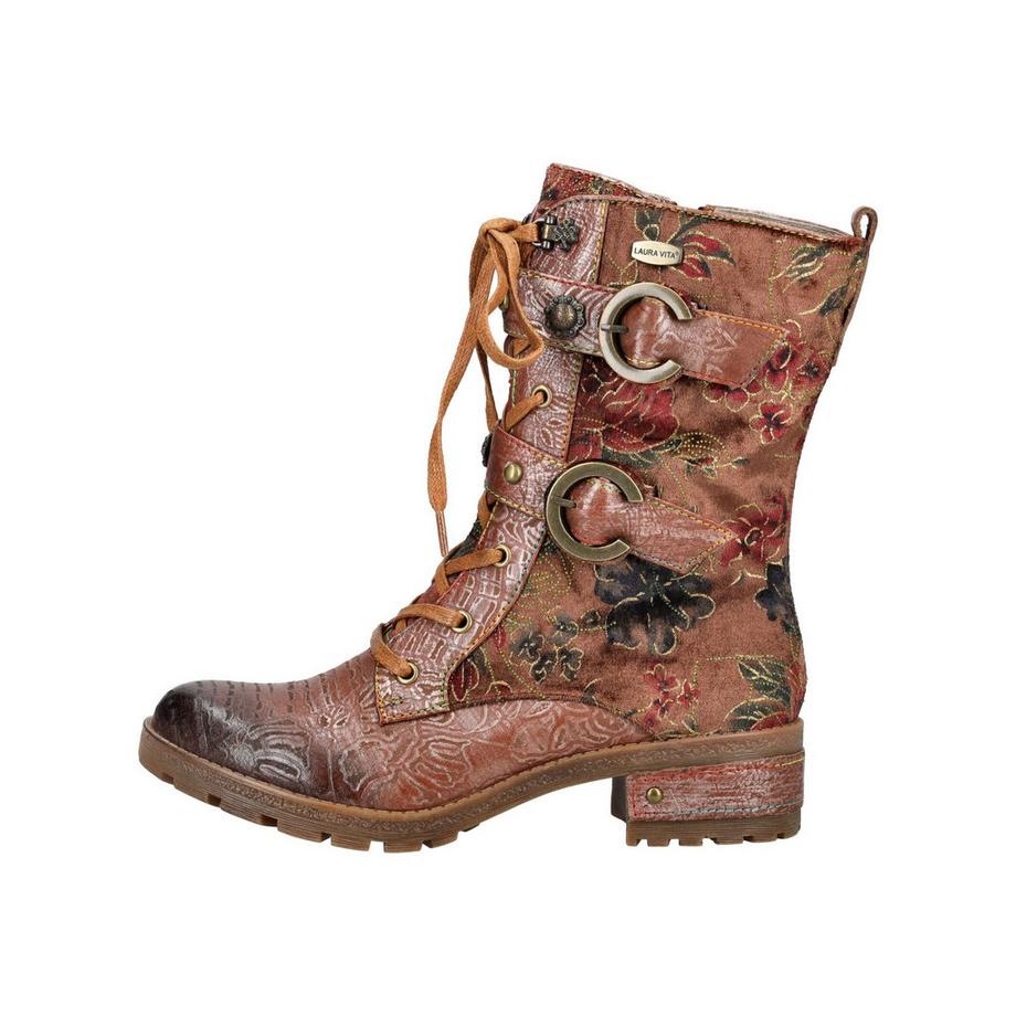 Laura Vita Bottines à lacets motif floral  