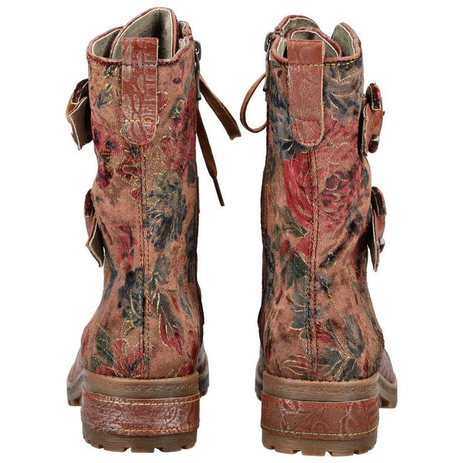 Laura Vita Bottines à lacets motif floral  