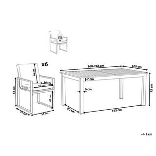 Beliani Essgruppe für 6 Personen aus Aluminium Modern PANCOLE  