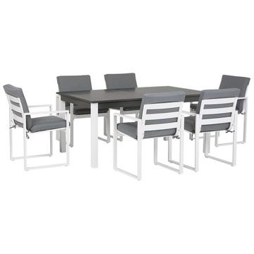 Ensemble de salle à manger de jardin pour 6 personnes en Aluminium Moderne PANCOLE
