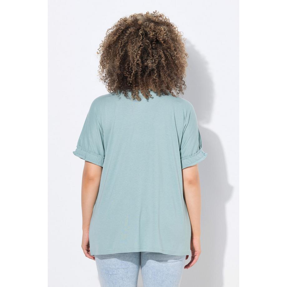 Ulla Popken T-Shirt Oversize Girocollo Maniche Corte Stampa Portogallo  