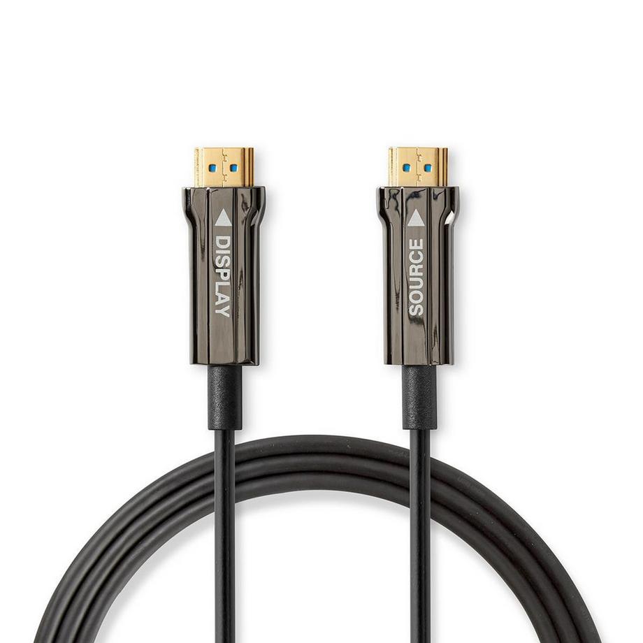 Nedis  Câble HDMI Ultra High Speed Active Optical avec Ethernet | Connecteur HDMI™ | Connecteur HDMI™ | 8K@60Hz | 48 Gbps | 20.0 m | Rond | PVC | Noir | Boîte cadeau 