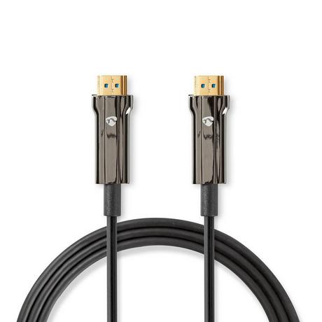 Nedis  Câble HDMI Ultra High Speed Active Optical avec Ethernet | Connecteur HDMI™ | Connecteur HDMI™ | 8K@60Hz | 48 Gbps | 20.0 m | Rond | PVC | Noir | Boîte cadeau 
