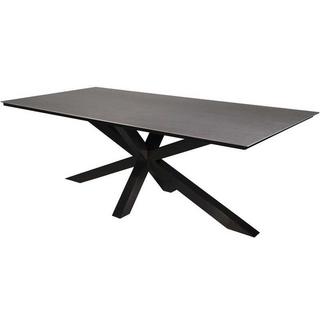 mutoni Table de jardin Monaco piètement noir XX - décor céramique sur verre  