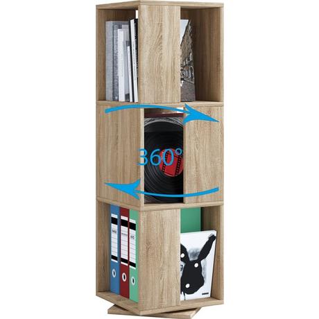 VCM Holz Stand Regal Büroregal Aktenregal Bücherregal drehbar Rondell Stifta XL  