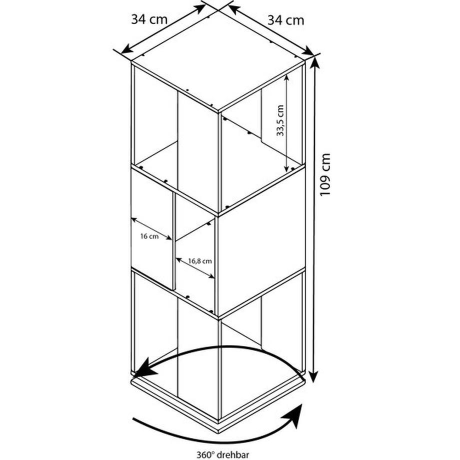 VCM Étagère de bureau en bois Étagère à dossiers Étagère à livres pivotante Rondelle Stifta XL  