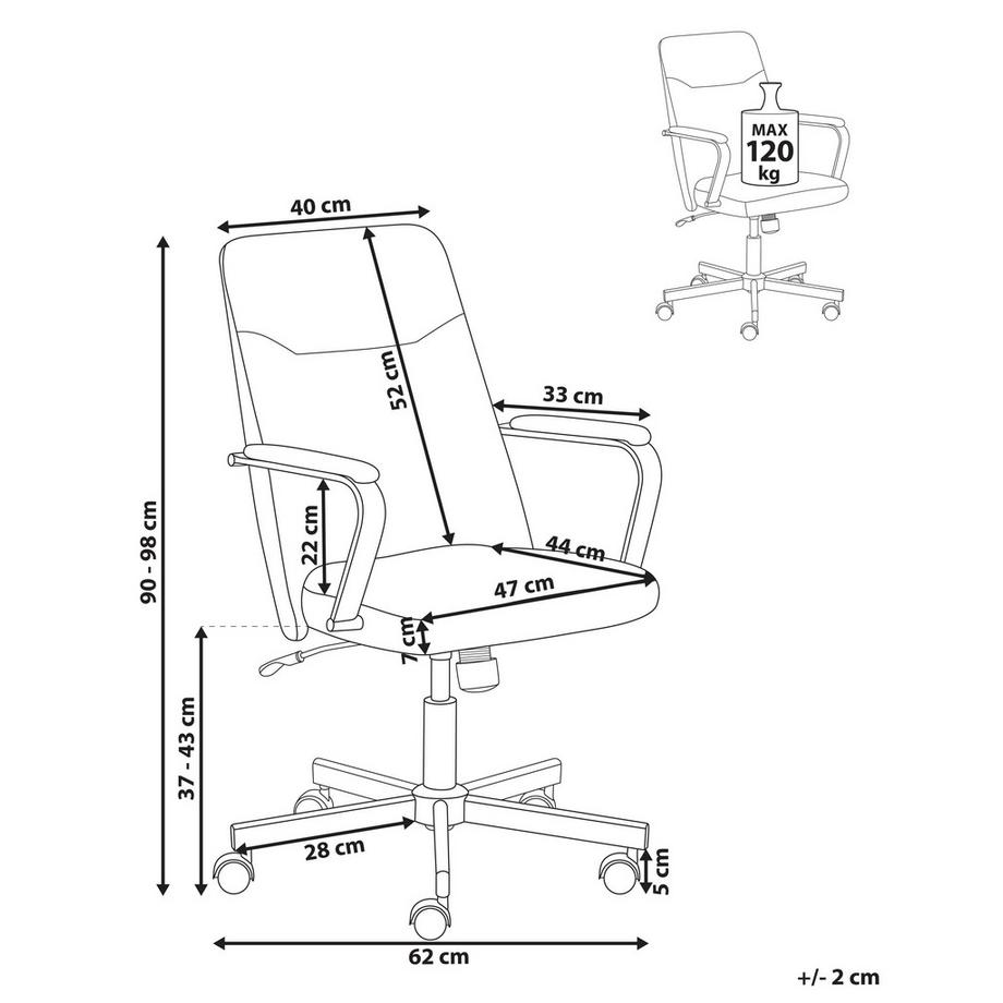 Beliani Chaise de bureau en Tissu  CAROGA  