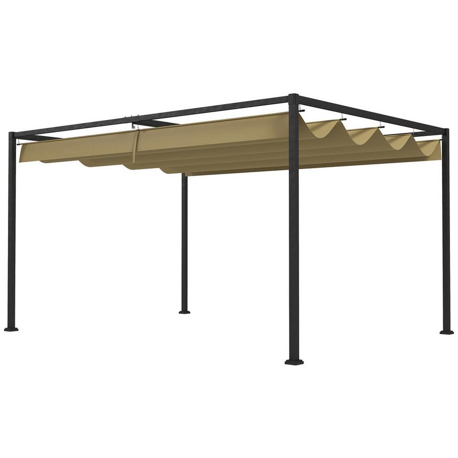 Northio Pergola Pavillon de Jardin 3x2m, Toiture de Patio en Métal, Pavillon de Jardin avec Toit Ajustable, Autoportante, Protection Solaire pour Terrasse et Jardin, Kaki  