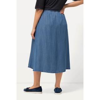 Ulla Popken Gonna Lyocell Effetto Jeans Taglio Svasato Spacchetto  