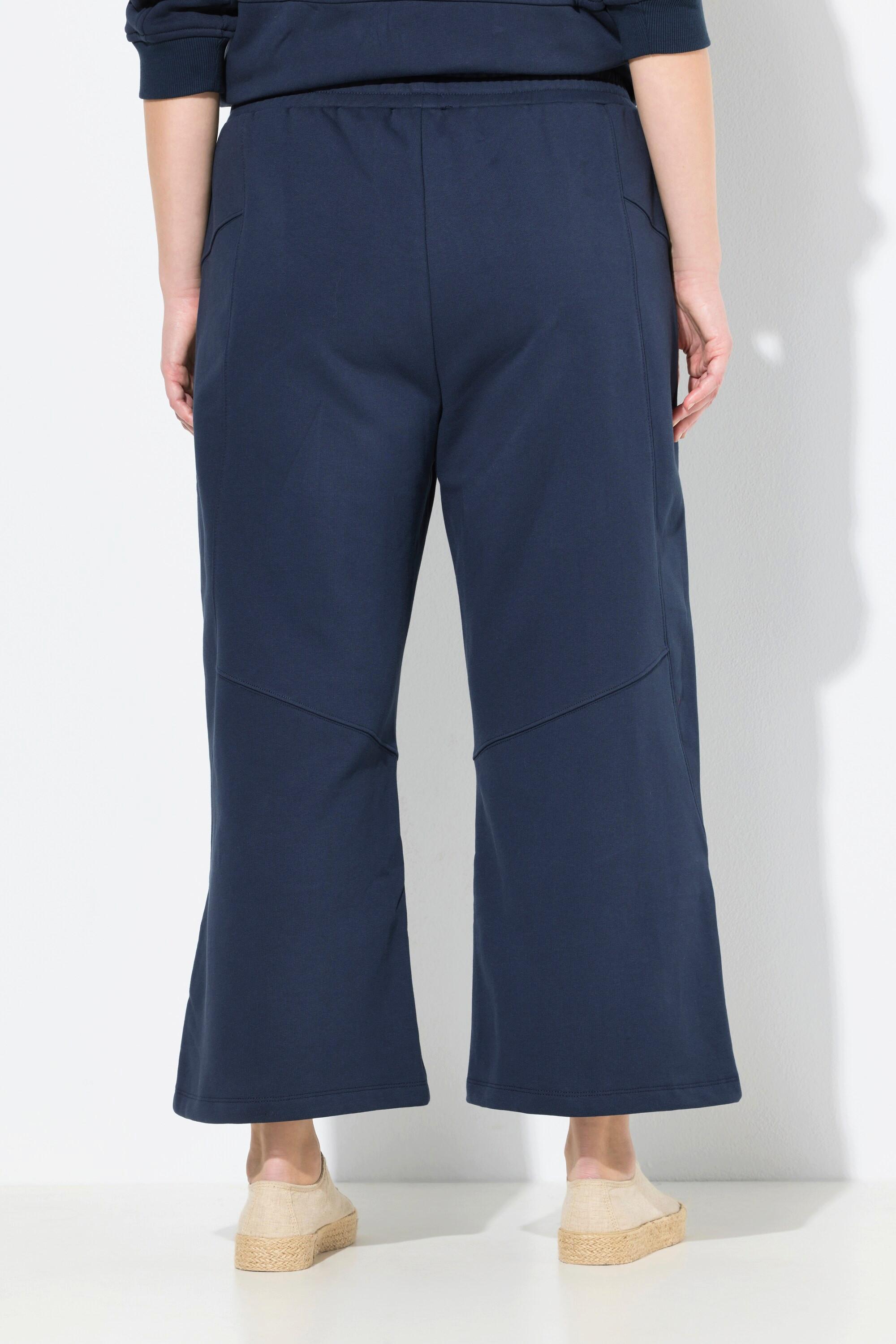 Ulla Popken Jupe-culotte en molleton Jambe Large Taille Élastique Coton Bio  