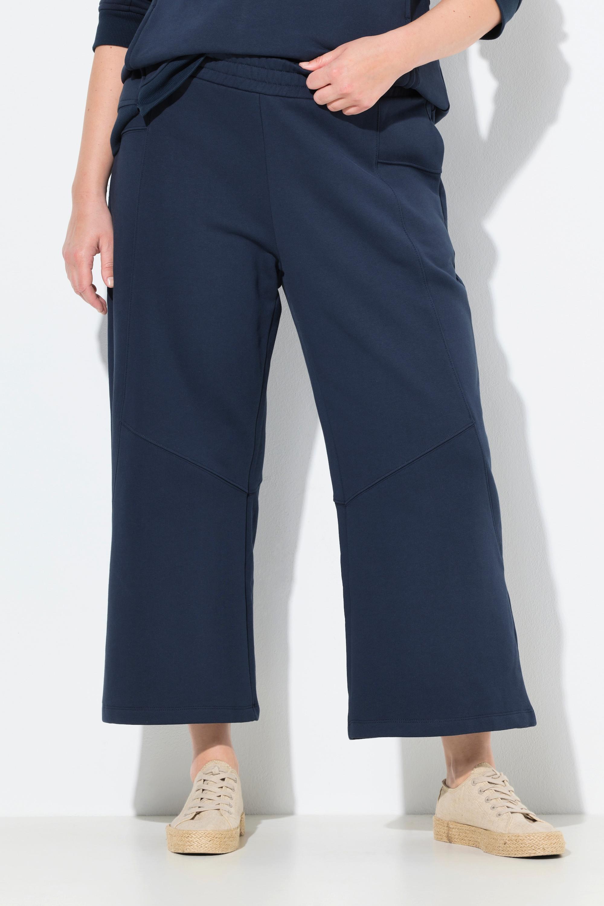 Ulla Popken Jupe-culotte en molleton Jambe Large Taille Élastique Coton Bio  