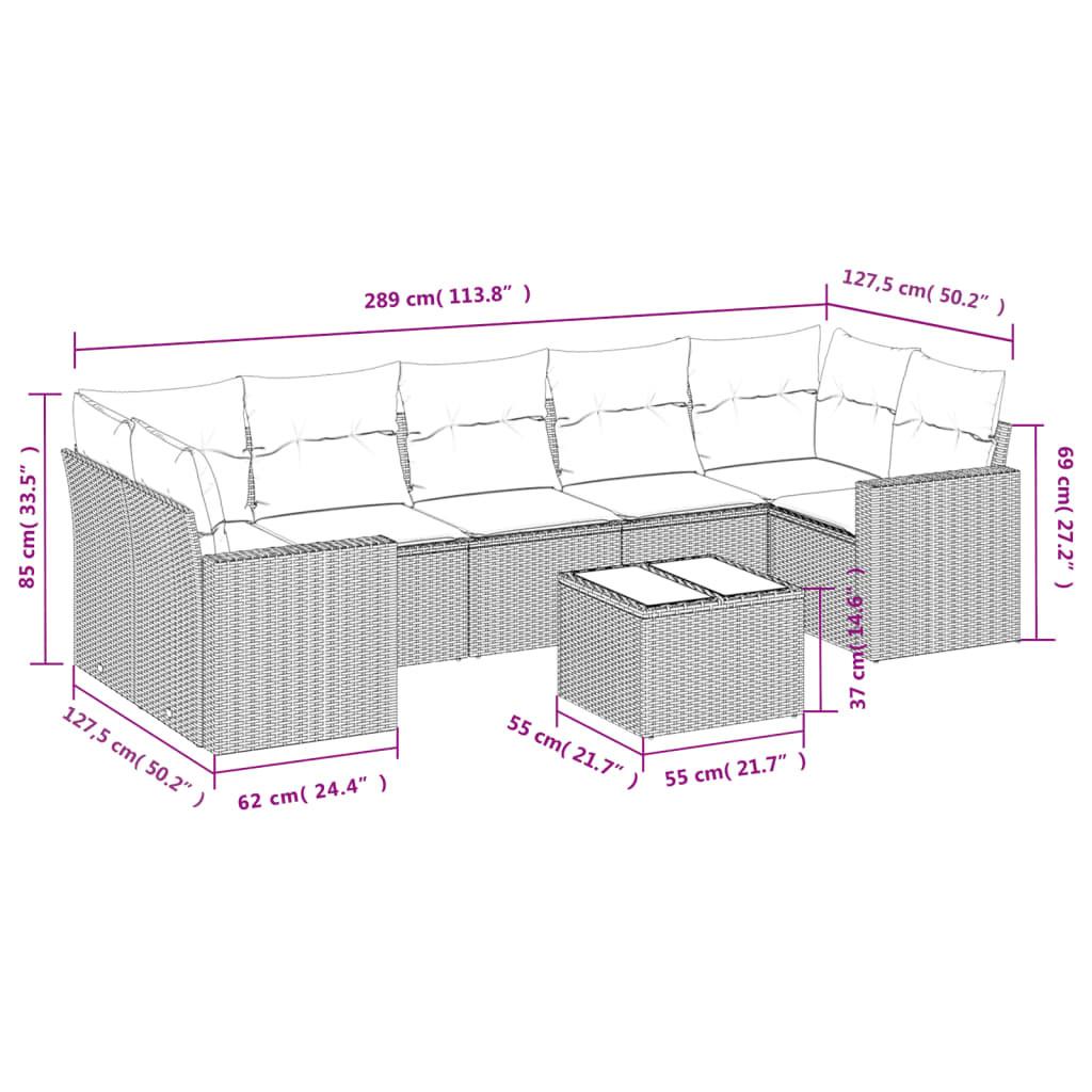 VidaXL Ensemble de canapés de jardin rotin synthétique  