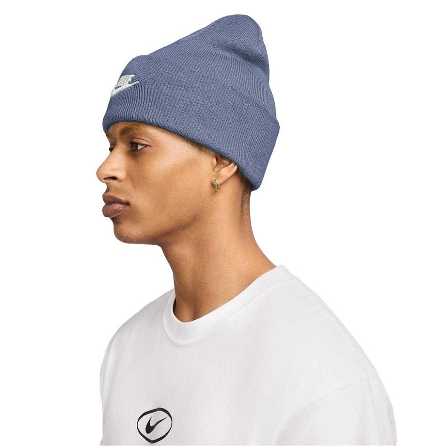 NIKE Gerippte Strickmütze mit besticktem Logo  