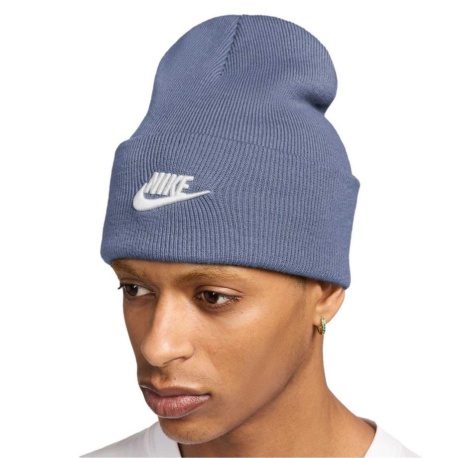 NIKE Gerippte Strickmütze mit besticktem Logo  